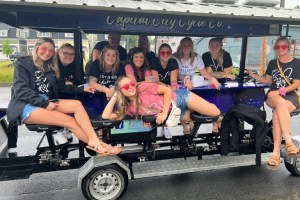 group of women on a party bike