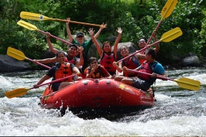 group on a red raft group on a red raft