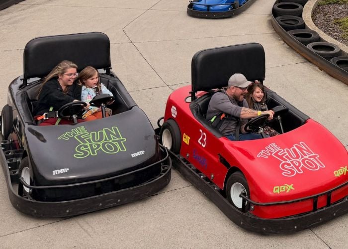 people in go-karts
