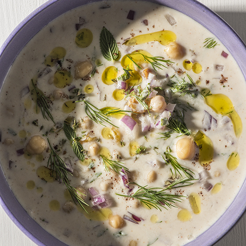 Yogurt Soup With Chickpeas and Sumac