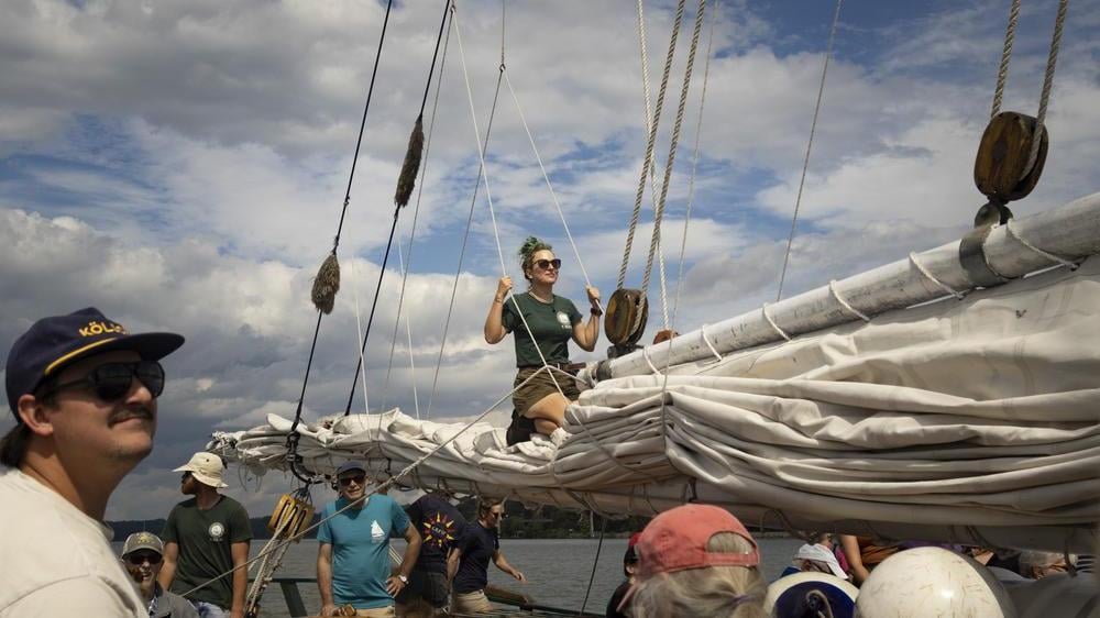 woman on Clearwater sailboat