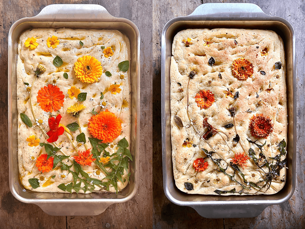 Flower-art focaccia