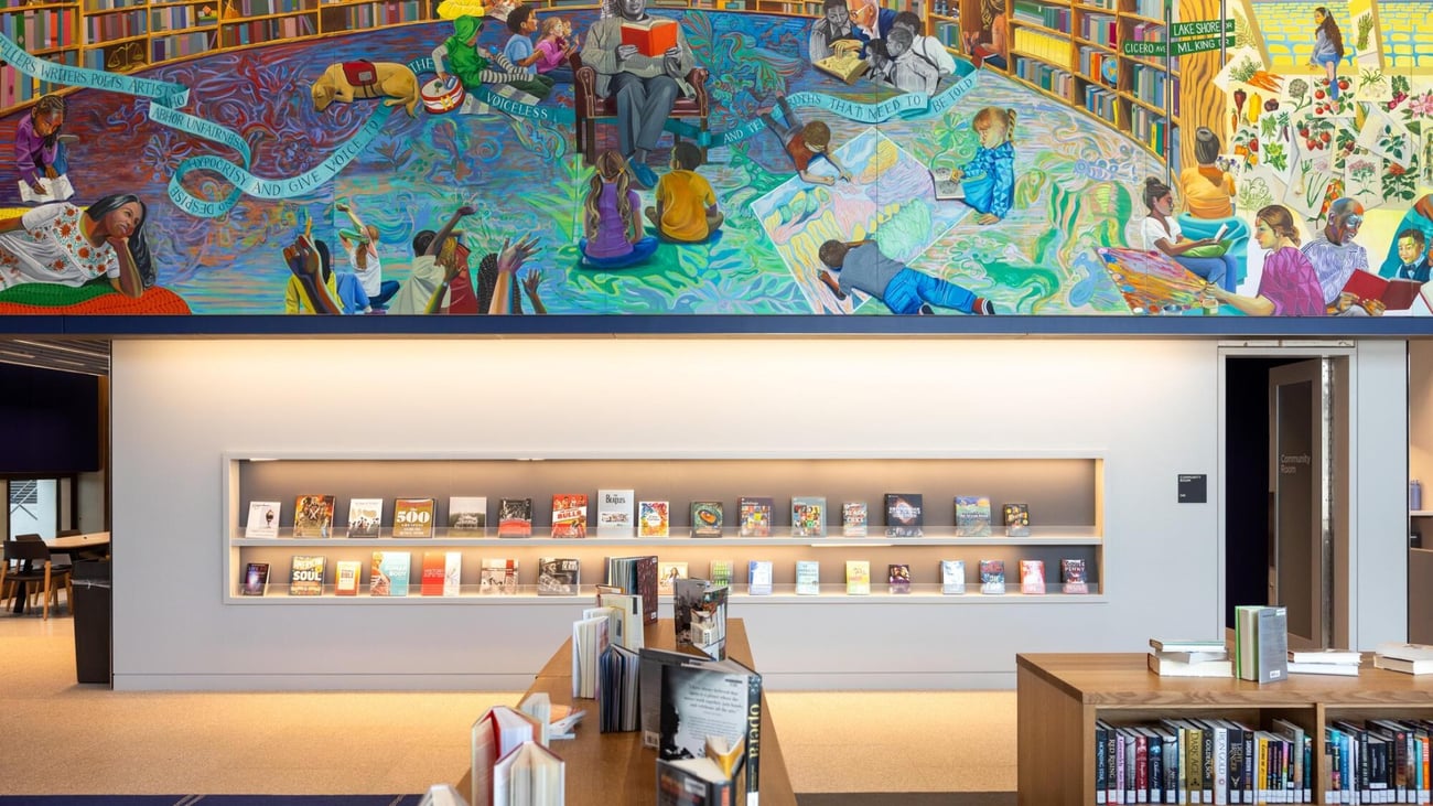 The Chicago Public Library branch at the Obama Center includes a Reading Room full of books Barack and Michelle Obama have read. (The Obama Foundation)