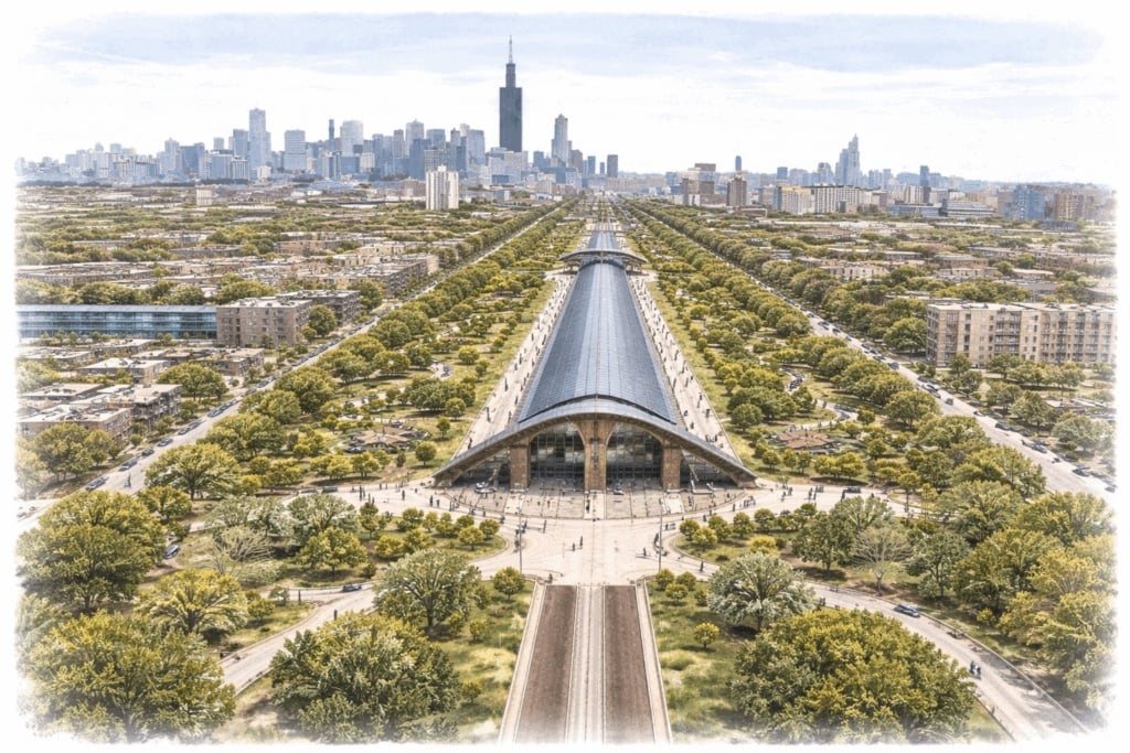Think Millennium Park, only over the Eisenhower Expressway. (Metropolitan Planning Council)