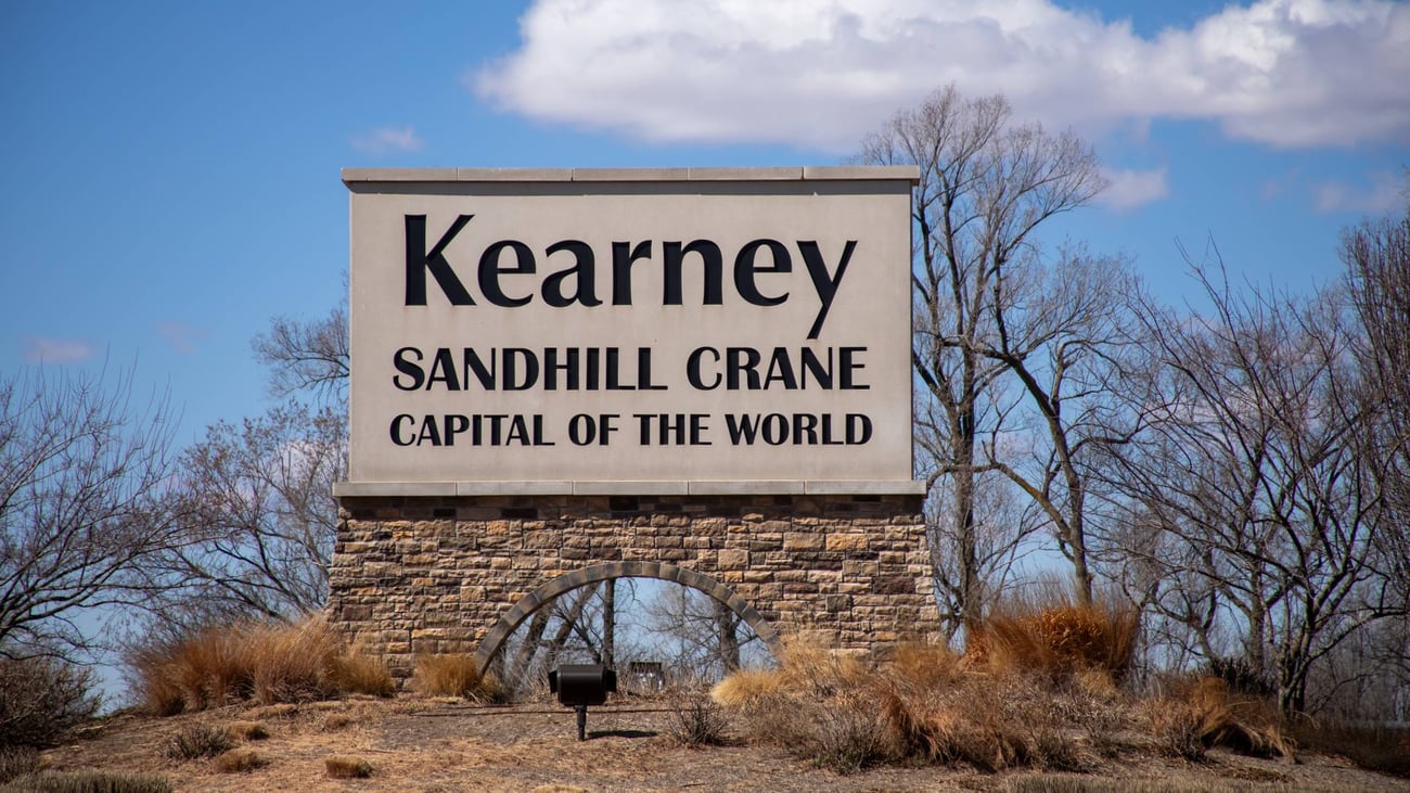 Caption: SSandhill cranes are a tourism boon to Kearney, Nebraska. Officials there approved regulations to protect habitat used by the birds from wind energy development. (karenfoleyphotography / iStock) 