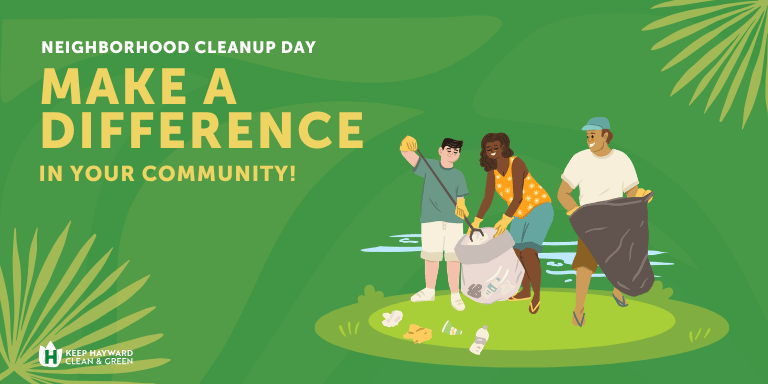 Graphic of people cleaning up a spot. Text reads: Make a difference in your community.