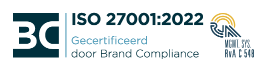 ISO 27001:2022 gecertificeerd door Brand Compliance