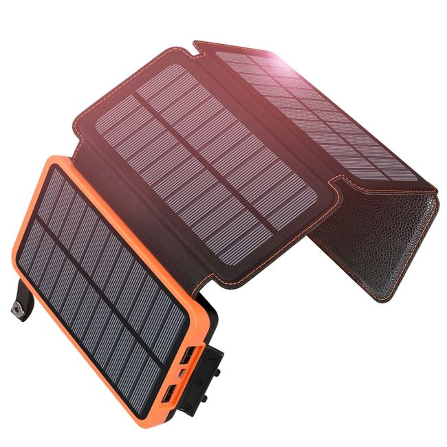 Ηλιακός φορτιστής - Power Bank 10.000 mah - Φακός _Αναδιπλούμενο αδιάβροχο ηλιακό panel για φόρτιση USB συσκευών για κινητά - MP3 - MP4 - Camera