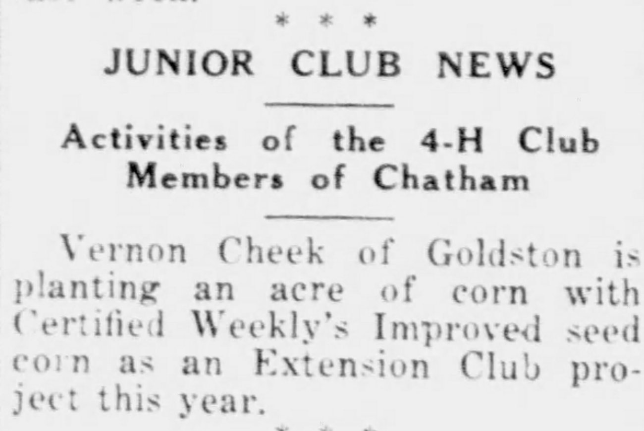 Newspaper clipping from 1931 4-H Club news