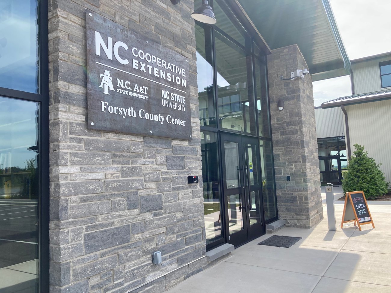 Image of the front entrance to the new office for N. C. Cooperative Extension, Forsyth County Center Image of the front entrance to the new office for N. C. Cooperative Extension, Forsyth County Center