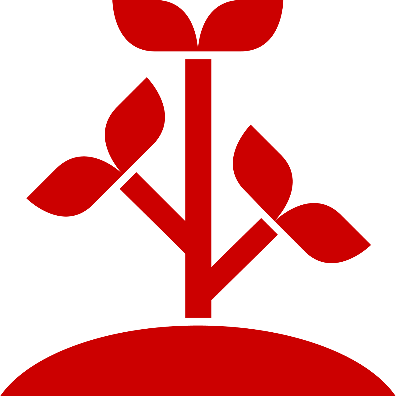 A graphic icon depicting a plant seedling sprouting from the ground..