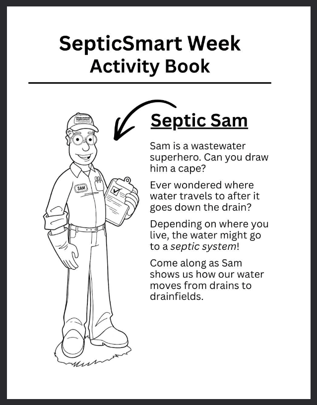 Front cover of the SepticSmart Week Activity Book from the US EPA.