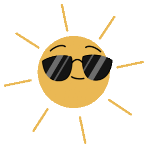 Sun wearing sunglasses animation