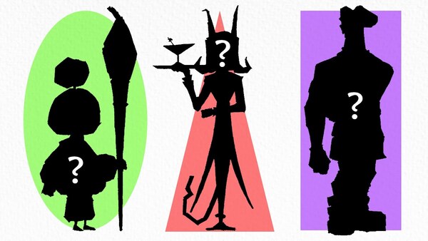 Silhouettes of 3 differently shaped characters Silhouettes of 3 differently shaped characters