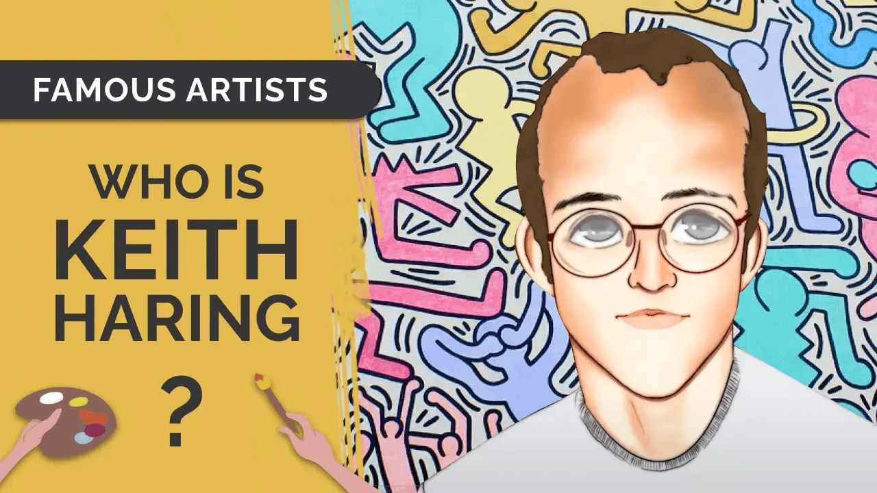 Keith Haring anime portrait and artwork