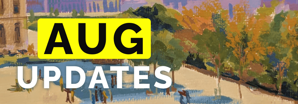 City square with trees painting