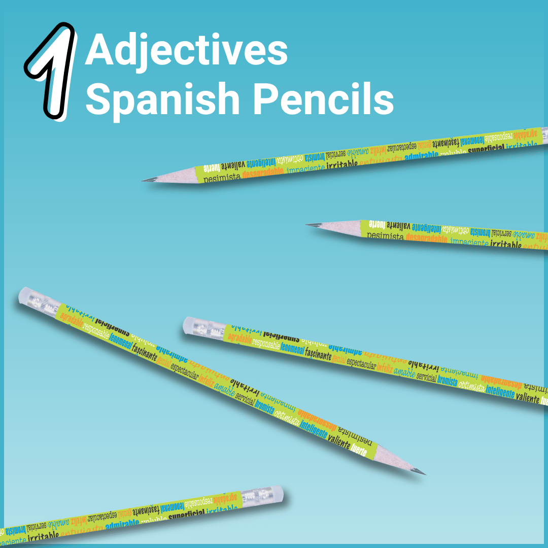 Adjectives Spanish Pencils