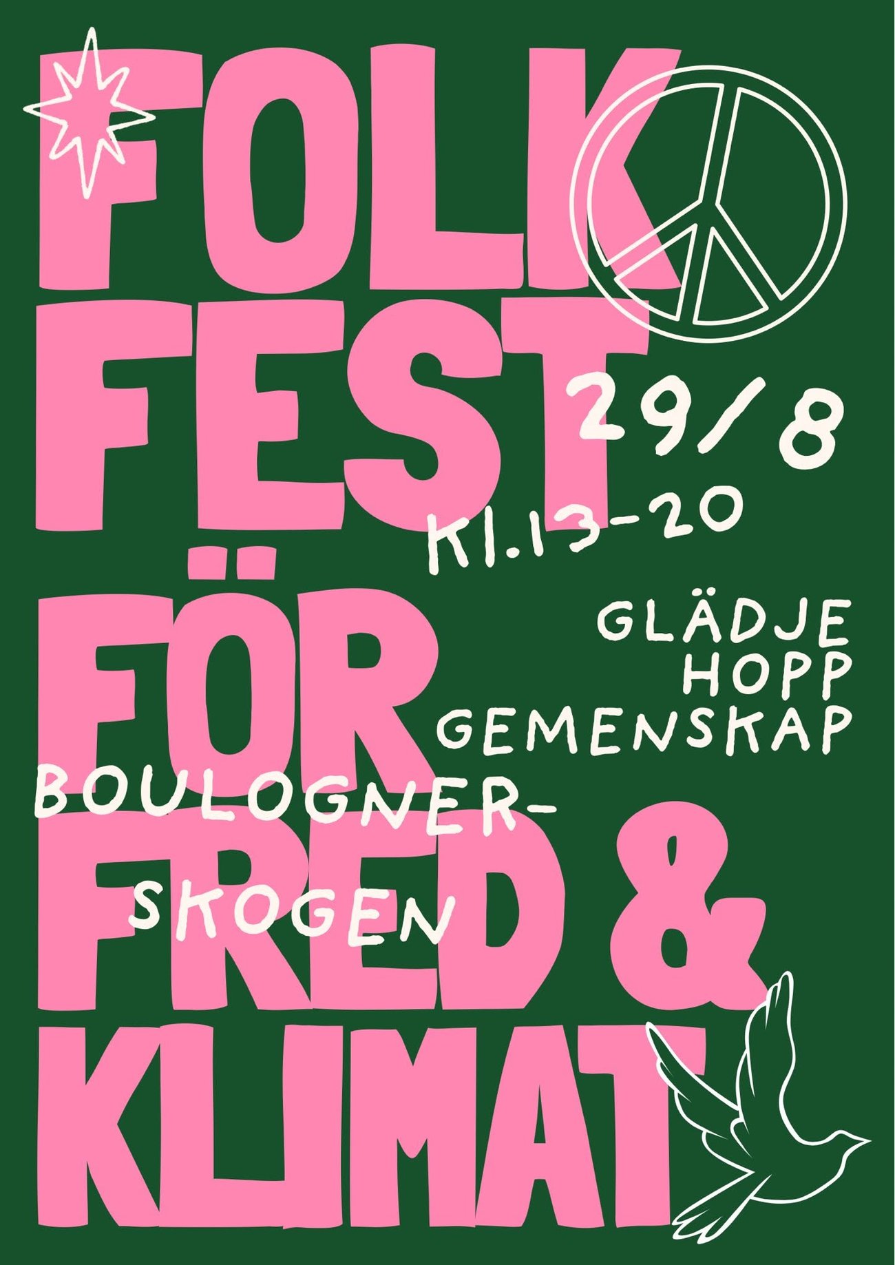 Affisch för Gävle Folkfest för Fred & Klimat