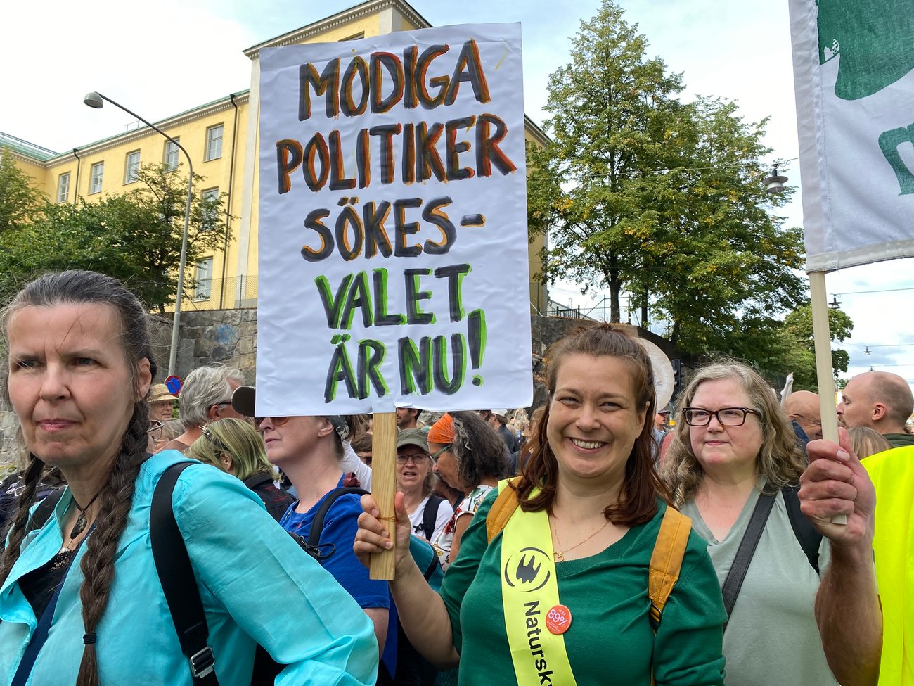 Malin Liss Lundeberg under Den stora klimatdemonstrationen, foto: Jenny Olsson