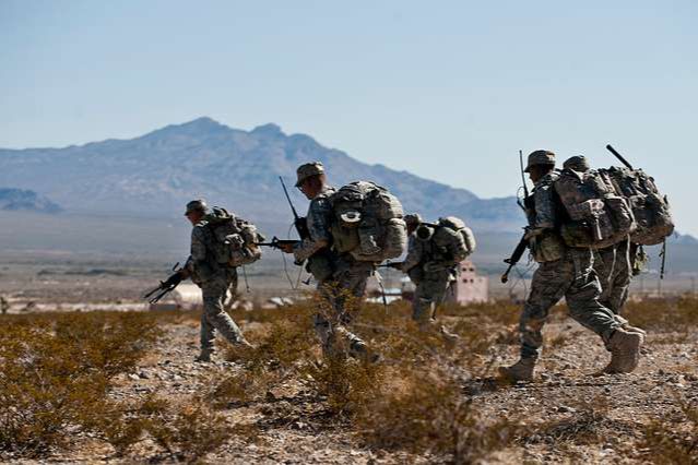 U.S. Air Force airmen, train on ambush mission during the Ranger Assessment and Selection course Oct. 21, at the Nevada Test and Training Range. 