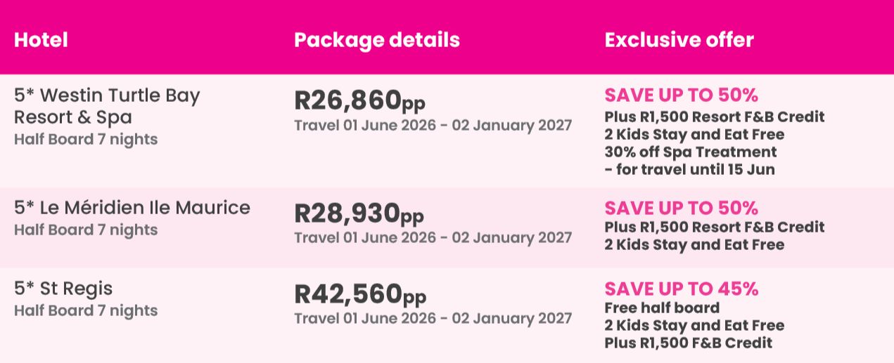 Pink Ticket Packages