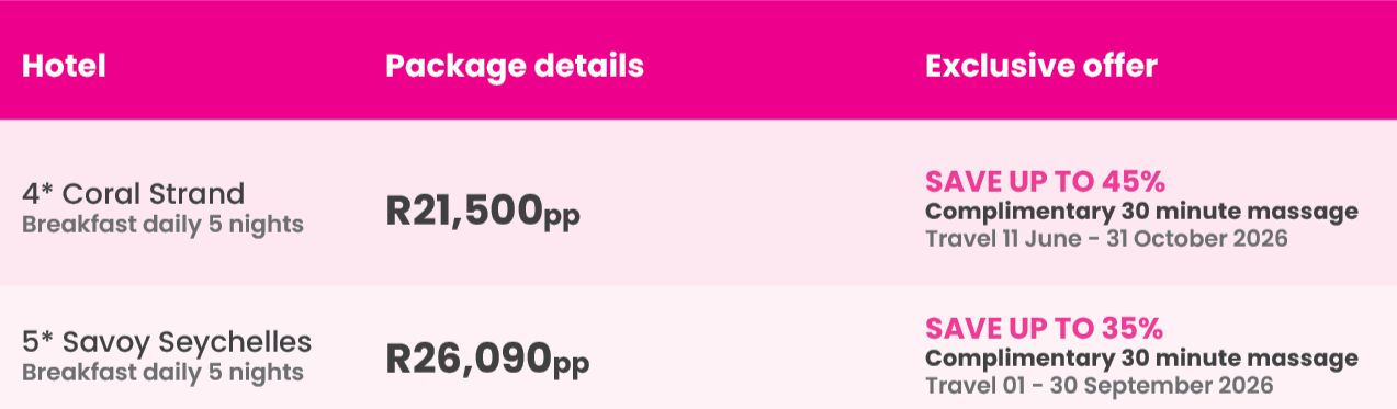 Pink Ticket Packages