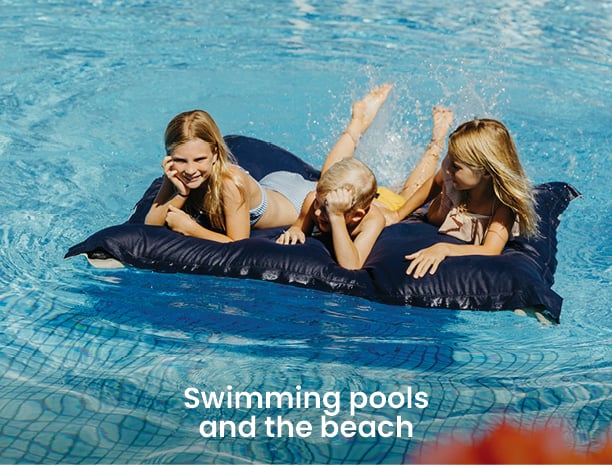 Swimming pools and the beach