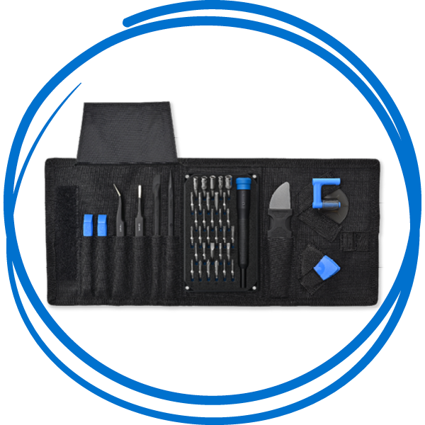 Pro Tech® Go Toolkit on a white background in a blue
scribble circle.
