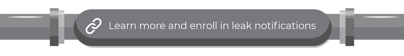 Gray horizontal banner with a chain link icon and the text "Learn more and enroll in leak notifications."
