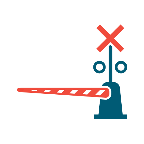 Railroad crossing barrier icon 