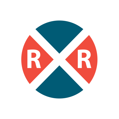 Railroad crossing sign icon