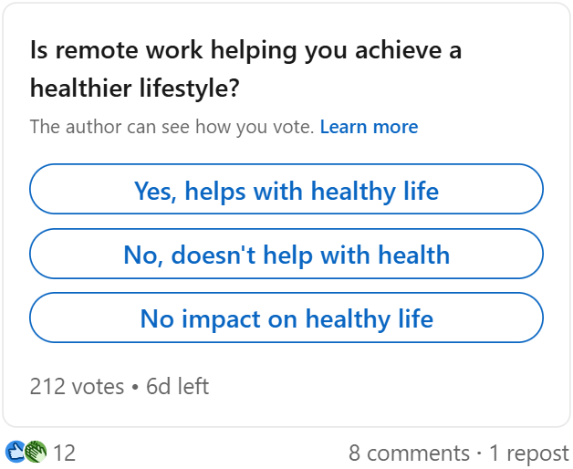 Poll: Is remote work helping you achieve a healthier lifestyle?