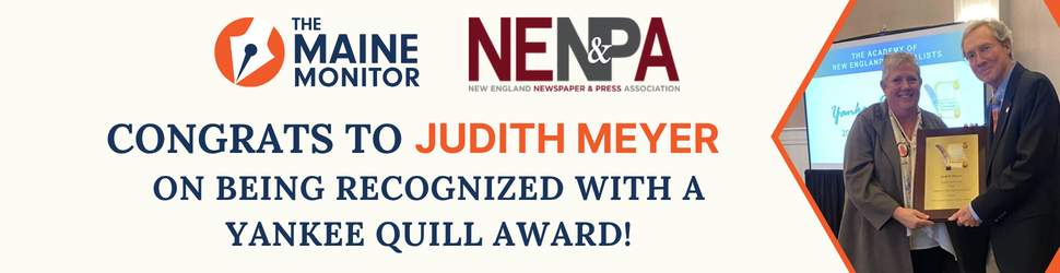 banner that reads congrats to judith meyer on being recognized with a yankee quill award.