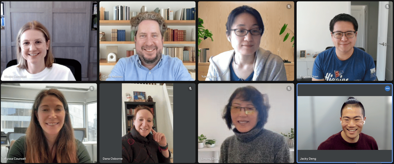 Screenshot of participants from virtual 3M Teaching Fellows Session with Prof. Nicole Cambell