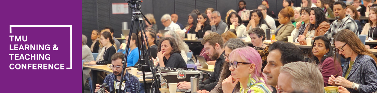 A crowd watching a presentation at the 2025 Learning and Teaching Conference. 