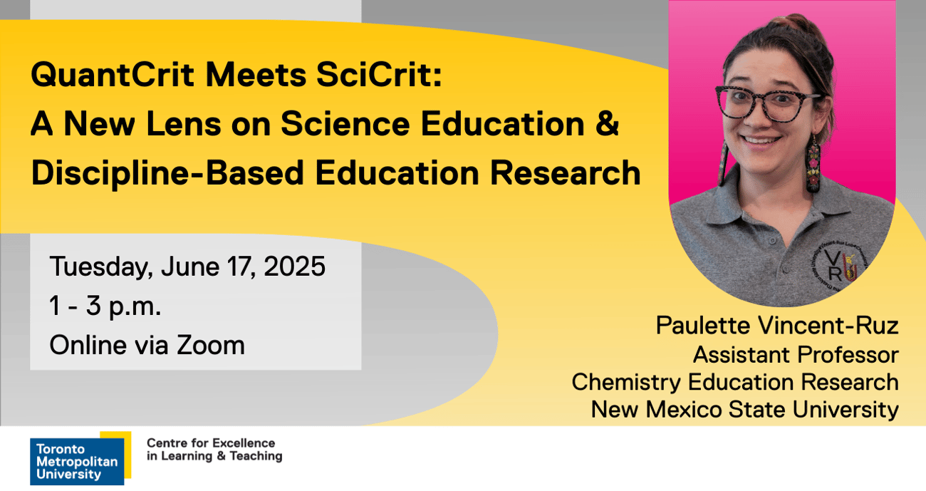 Paulette Vincent-Ruz on a yellow, pink and grey background next to details of the talk. 