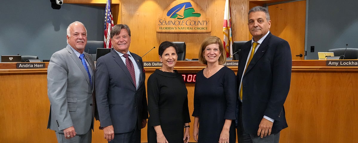 Board of County Commissioners in front of Dias