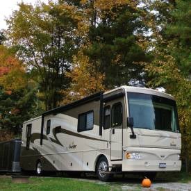camper by pumpkin