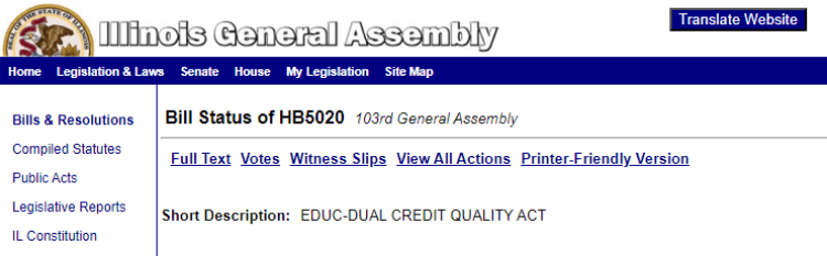 Illinois General Assembly website graphic