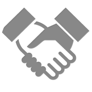 A digital graphic of two shaking hands.
