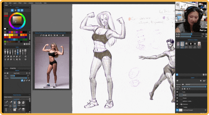 Figure drawing projects: GSL method, clothing, gestures
