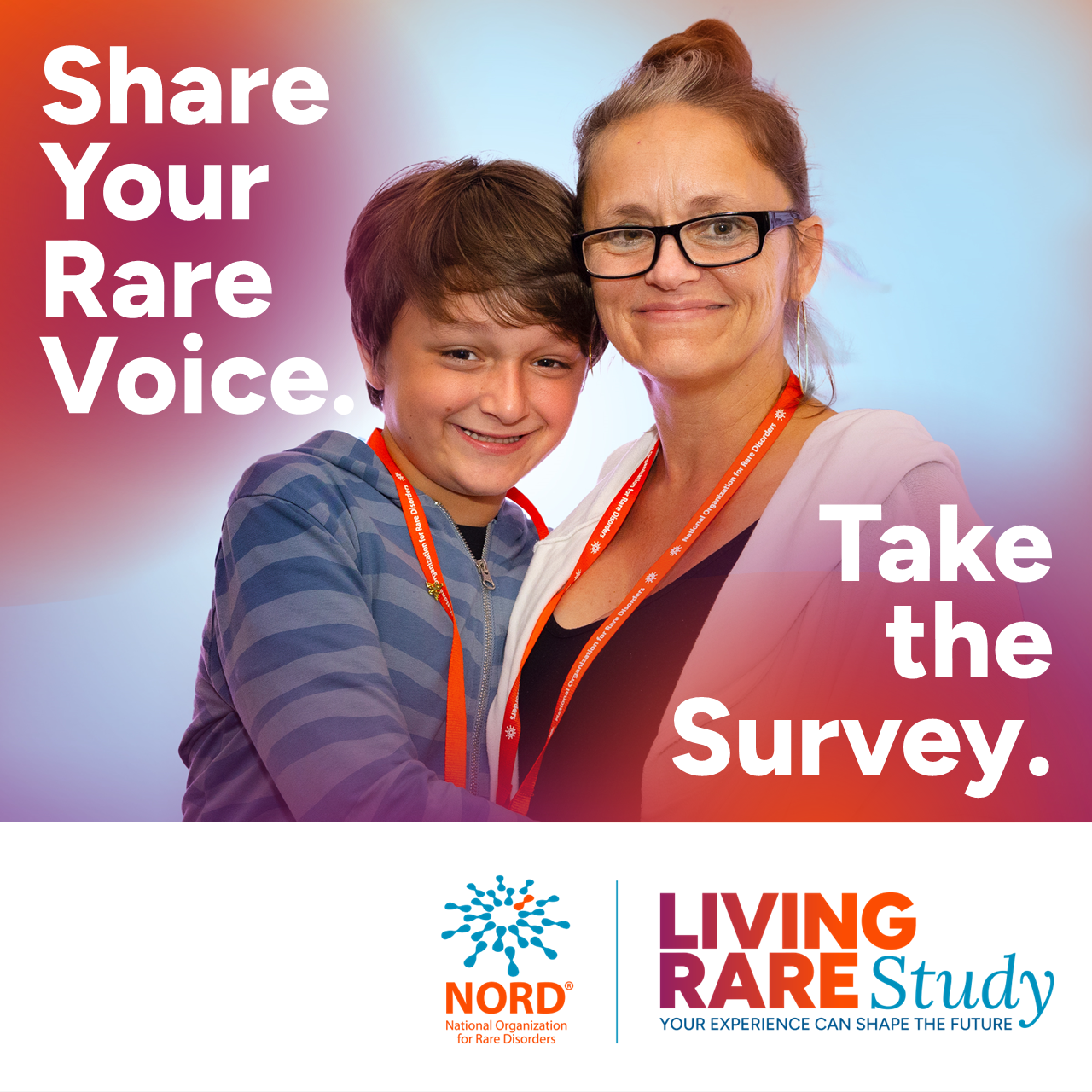 Clickable graphic promoting the Living Rare Study