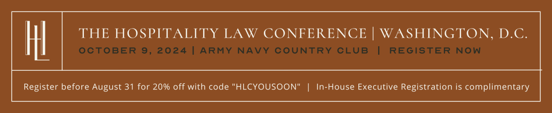 The Hospitality Law Conference: Washington, D.C. Banner