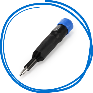 Narwhal 6-in-1 driver in a hand drawn blue circle