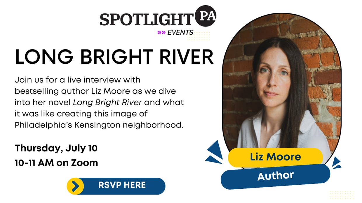 Join us Thursday, July 10 from 10-11am on Zoom for a live conversation with bestselling author Liz Moore as we dive into her hit novel “Long Bright River” and its TV adaption. Join us Thursday, July 10 from 10-11am on Zoom for a live conversation with bestselling author Liz Moore as we dive into her hit novel “Long Bright River” and its TV adaption.