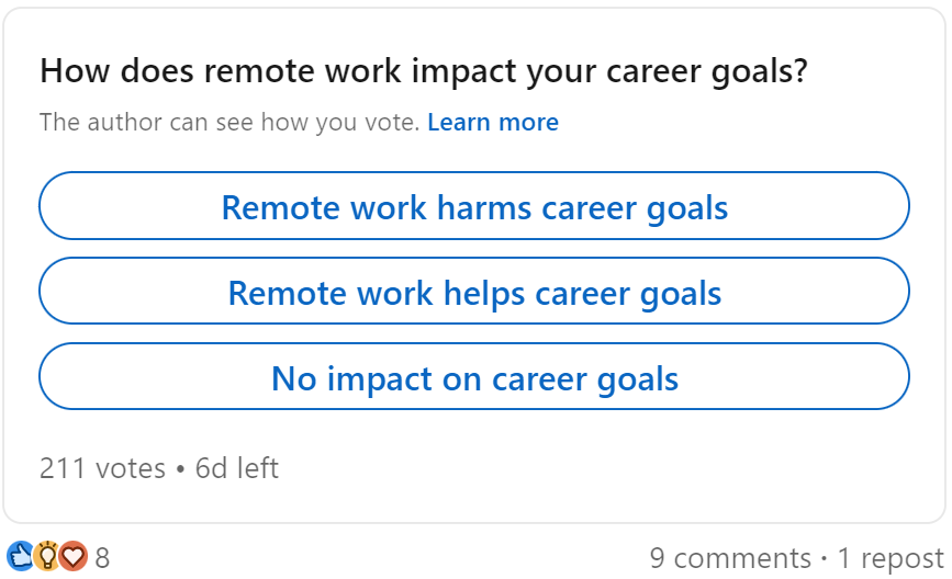 Poll: How does remote work impact your career goals?