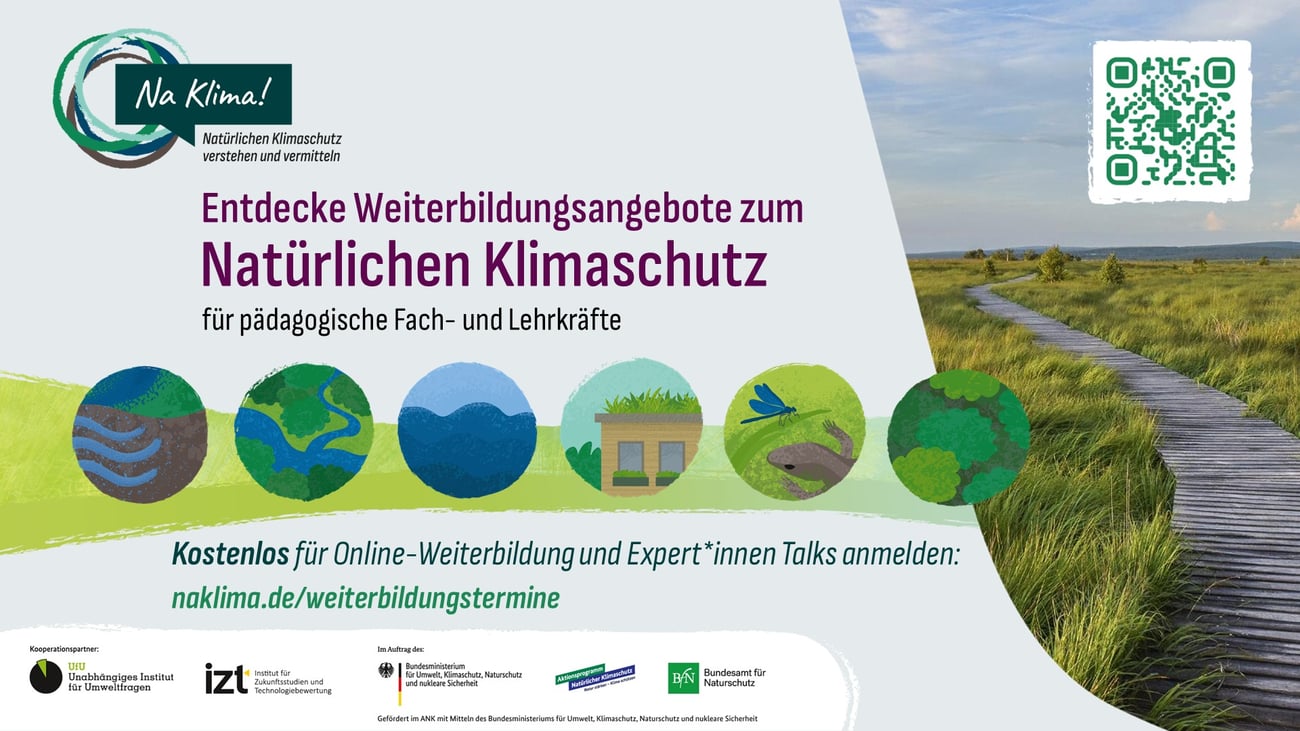 Werbegrafik zum Weiterbildungsangebot "Na Klima!" Werbegrafik zum Weiterbildungsangebot "Na Klima!"