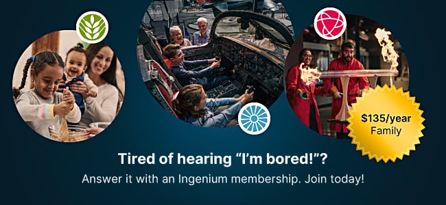 Several images of families enjoying the three Ingenium museums. 