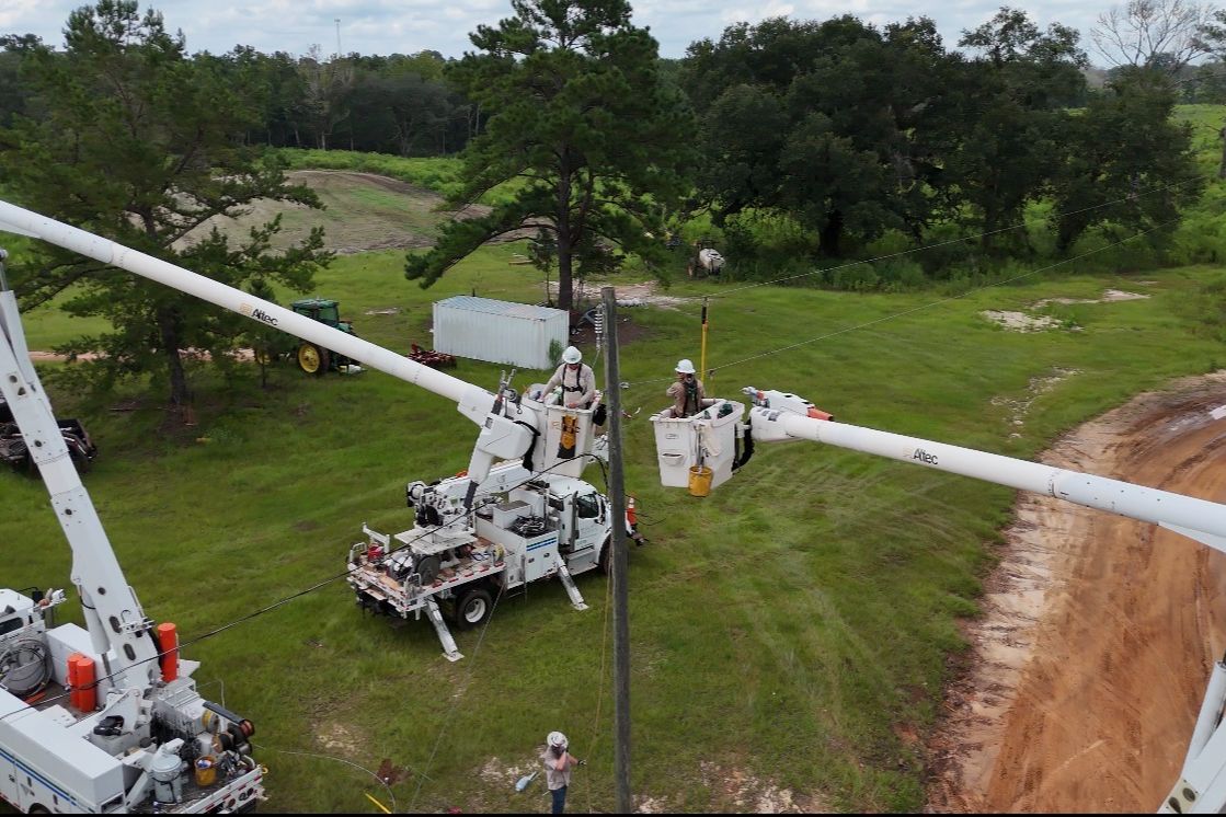Lineman submitted photo of distribution work. Submitted by Dalton Gilhousen.