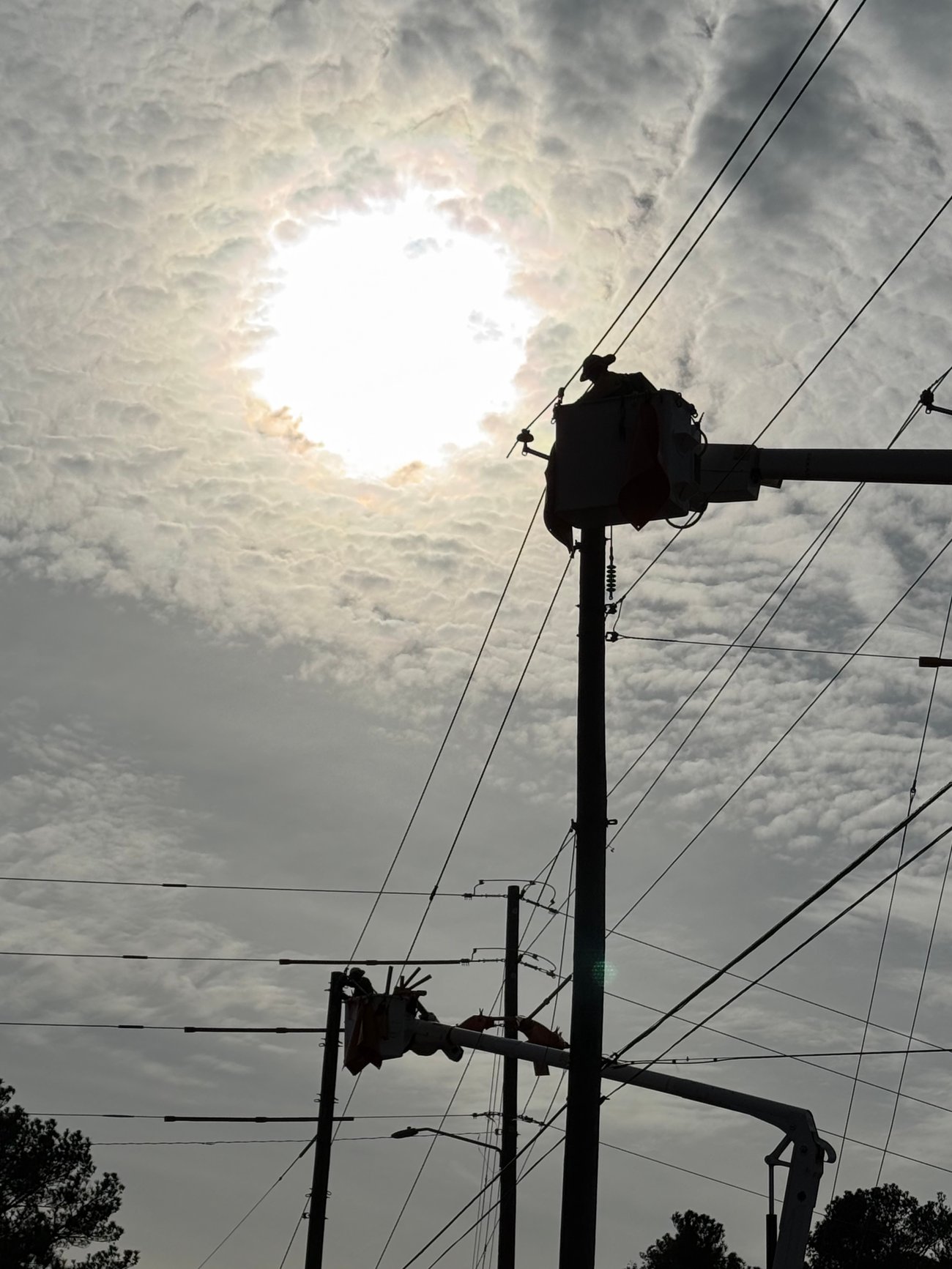 Lineman submitted photo of distribution work. Submitted by Marvin Alford.